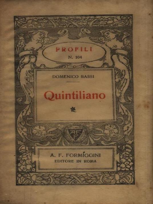 Quintiliano - Domenico Bassi - copertina