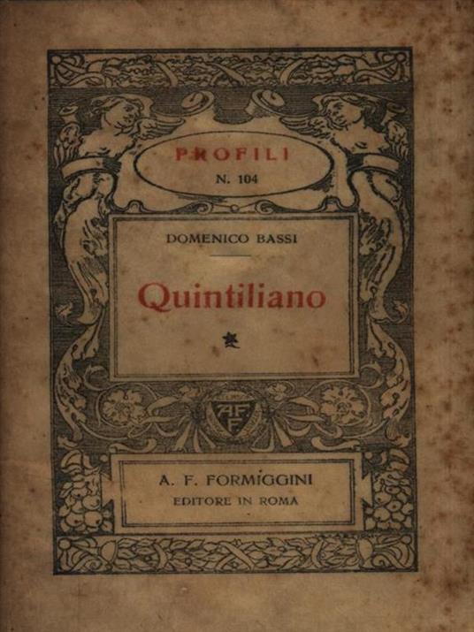Quintiliano - Domenico Bassi - copertina