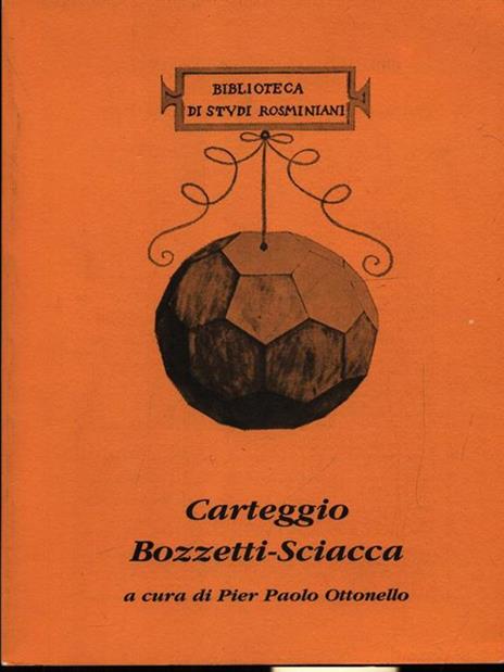 Carteggio Bozzetti-Sciacca - Pier Paolo Ottonello - copertina