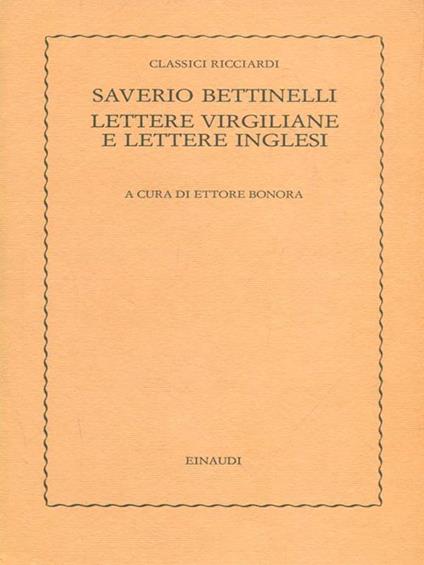Lettere virgiliane e lettere inglesi - Saverio Bettinelli - copertina