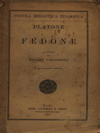   Fedone - Platone - copertina
