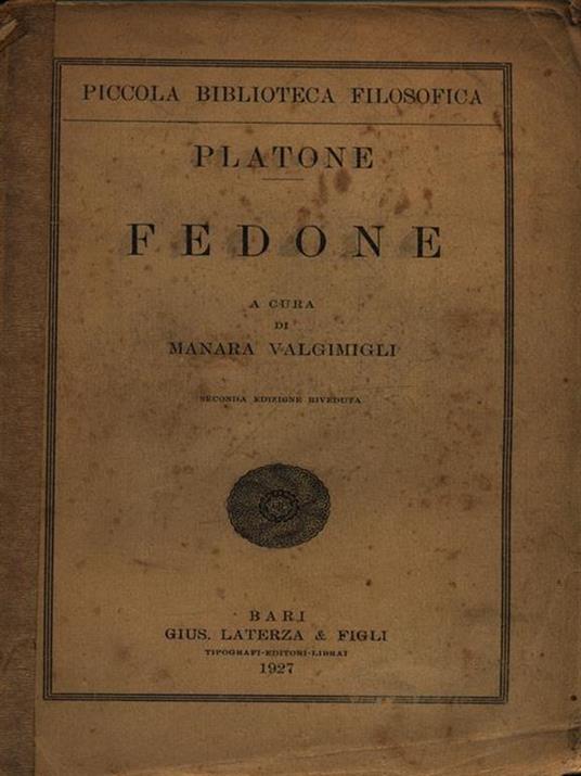   Fedone - Platone - copertina