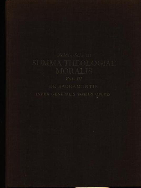 Summa theologiae moralis III - copertina