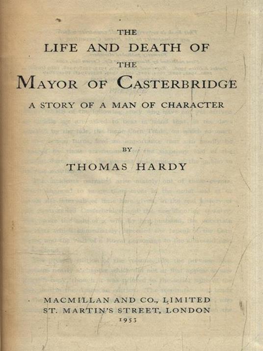 The life and death of the Mayor of Casterbridge - Thomas Hardy - copertina