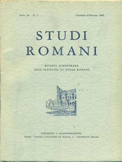   Studi romani Anno IX. N. 1/ Gennaio-febbraio 1961 - copertina