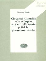   Giovanni Althusius e lo sviluppo storico delle teorie politiche giusnaturalistiche