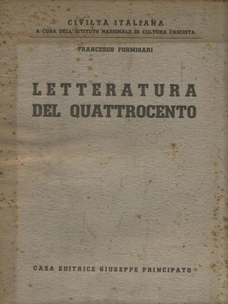   Letteratura del quattrocento - Francesco Formigari - copertina