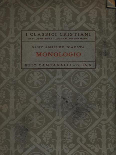   Monologio - Anselmo d'Aosta (sant') - copertina