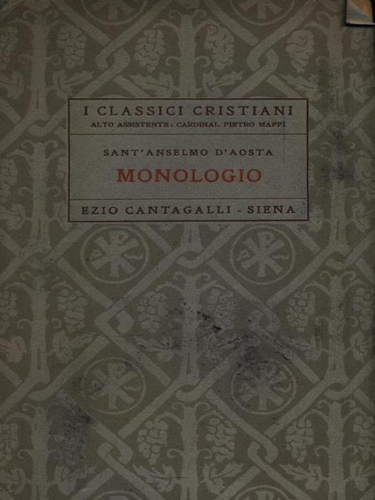   Monologio - Anselmo d'Aosta (sant') - copertina