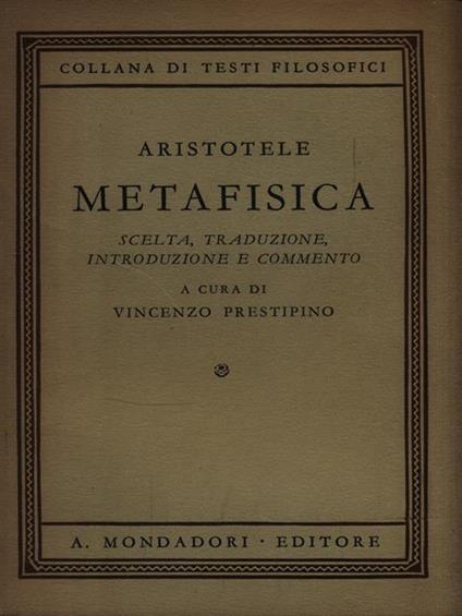 Metafisica - Aristotele - copertina