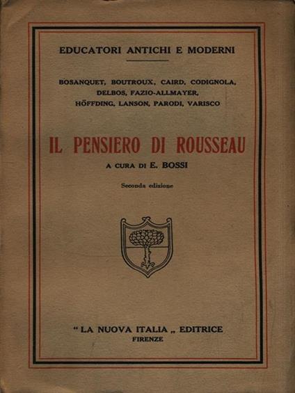 Il pensiero di Rousseau - E. Bossi - copertina