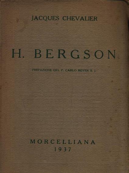   H. Bergson - Jacques Chevalier - copertina