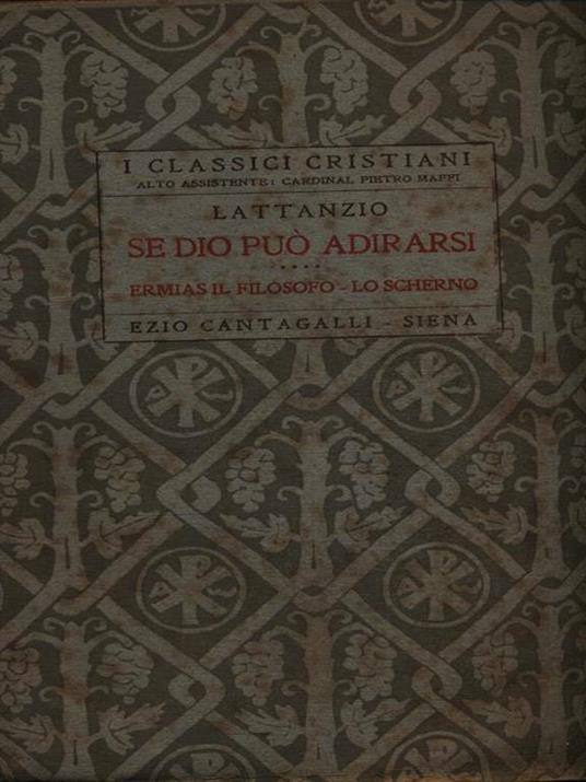   Se Dio può adirarsi - Lattanzio - copertina