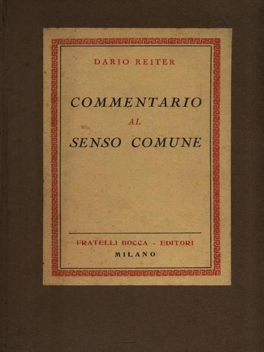   Commentario al senso comune - Dario Reiter - 3