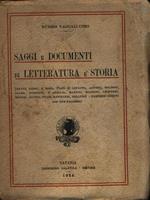 Saggi e documenti di letteratura e storia