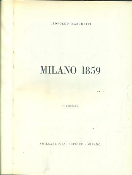 Milano 1859 - Leopoldo Marchetti - copertina