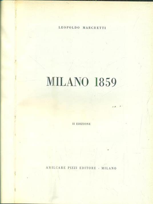 Milano 1859 - Leopoldo Marchetti - copertina