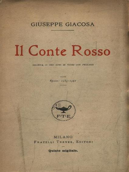 Il Conte Rosso - Giuseppe Giacosa - copertina