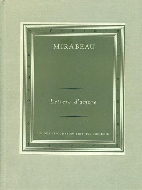 Lettere d'amore - Honoré G. comte de Mirabeau - copertina