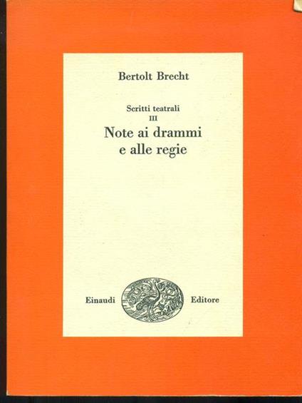 Scritti teatrali - Bertolt Brecht - copertina
