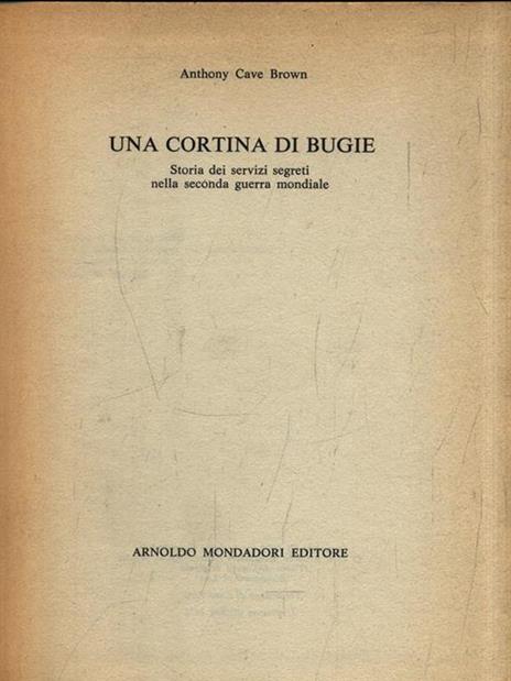 Una cortina di bugie - Anthony Cave Brown - copertina