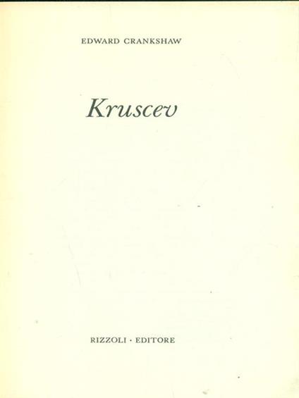 Kruscev - Edward Crankshaw - copertina