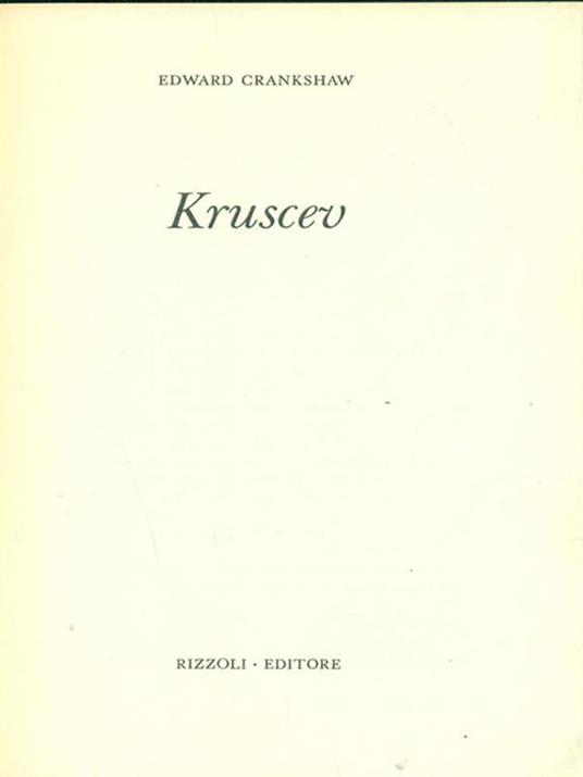 Kruscev - Edward Crankshaw - copertina