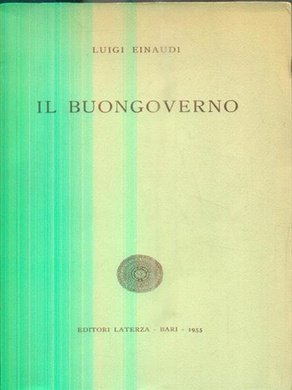 Il Buongoverno - Luigi Einaudi - copertina
