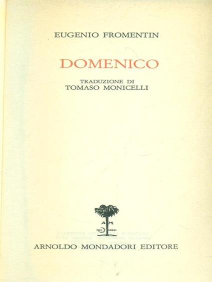 Domenico - Eugéne Fromentin - copertina