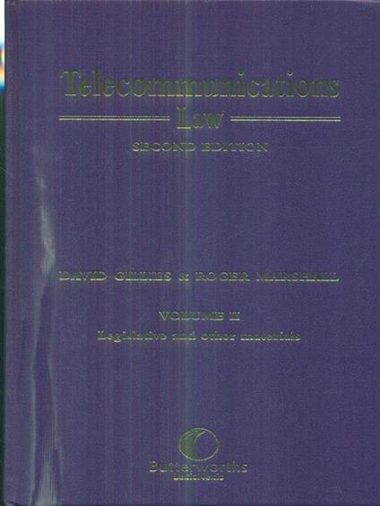 Telecommunications Law. Volume I-II - David Gillies - copertina