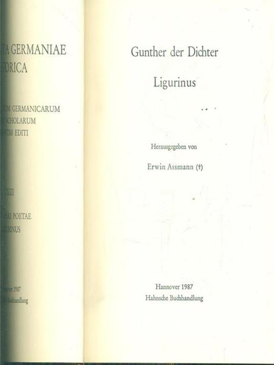 Ligurinus - Gunther Der Dichter - copertina