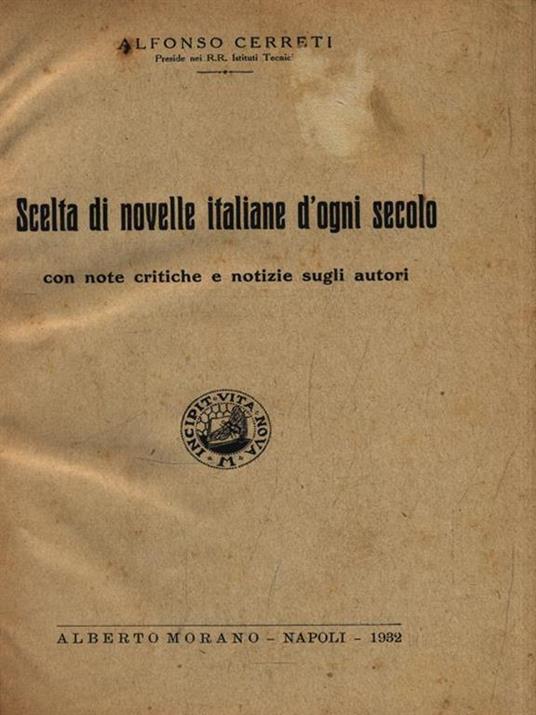 Scelta di novelle italiane d'ogni secolo - Alfonso Cerretti - copertina