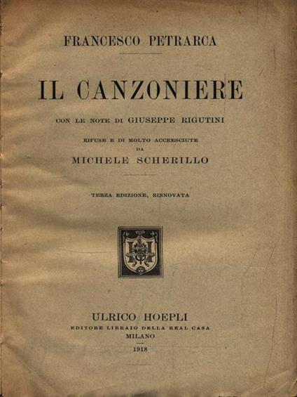Il canzoniere - Francesco Petrarca - copertina