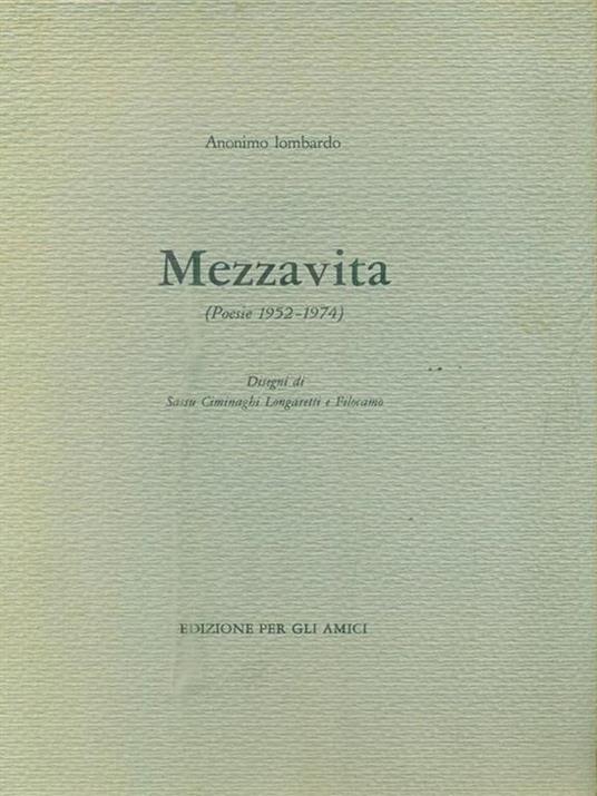 Mezzavita (Poesie 1952-1974) - Anonimo lombardo - copertina