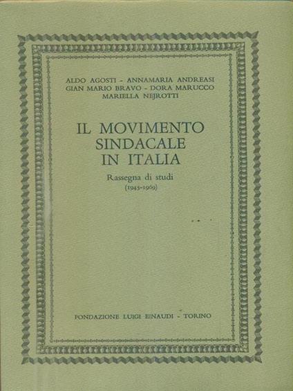 Il movimento sindacale in Italia - copertina