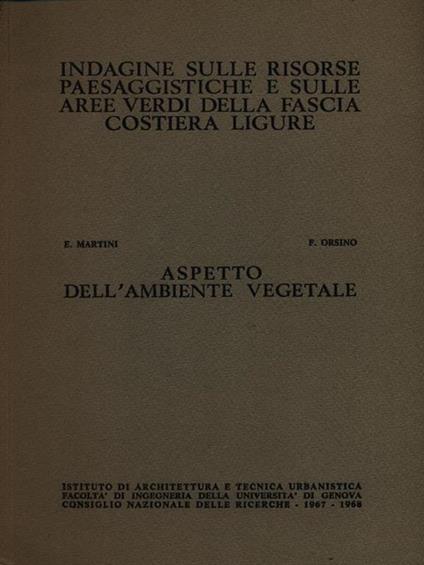 Aspetto dell'ambiente vegetale - E. Martini - copertina