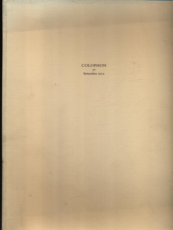 Colophon 37/settembre 2012