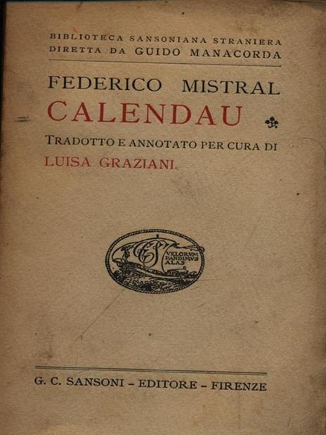 Calendau - Frédéric Mistral - copertina