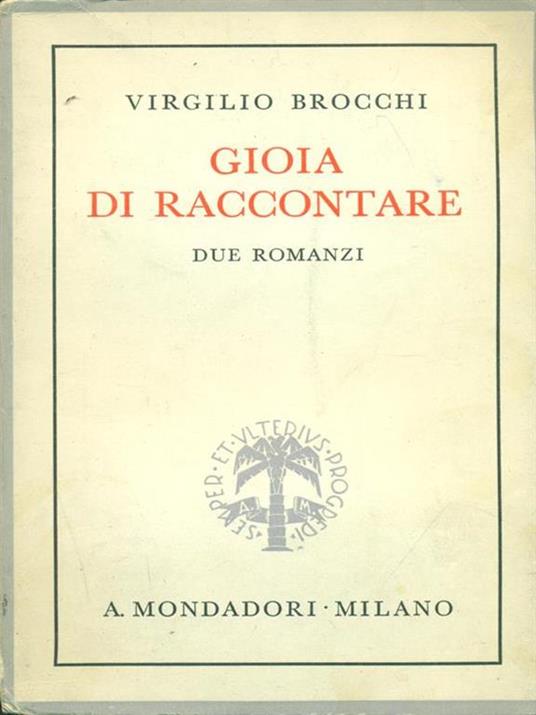 Gioia da raccontare - Virgilio Brocchi - copertina