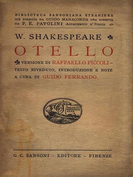 Otello - William Shakespeare - copertina