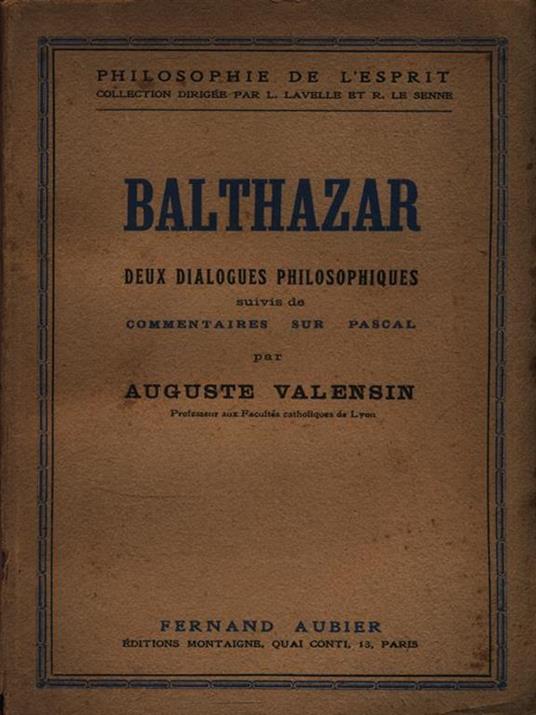 Balthazar - Auguste Valensin - copertina