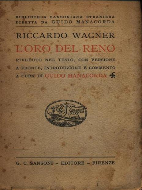 L' oro del Reno - Richard Wagner - copertina