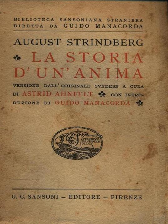 La storia d'un'anima - August Strindberg - copertina
