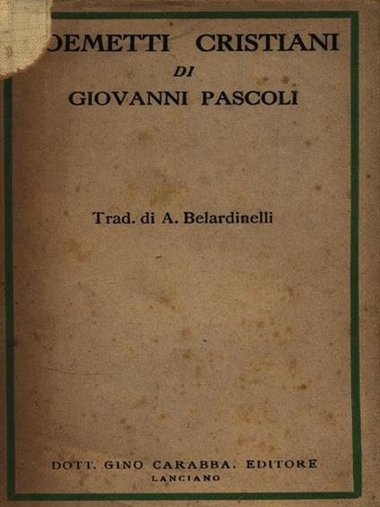 Poemetti Cristiani - Giovanni Pascoli - copertina