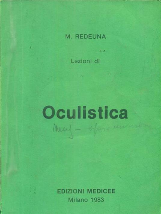 Lezioni di Oculistica - M. Redeuna - copertina