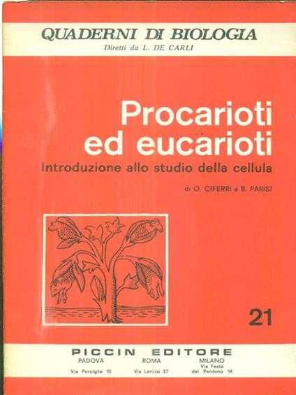 Procarioti ed eucarioti - O. Ciferri - copertina