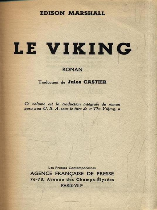 Le Viking - Edison Marshall - copertina