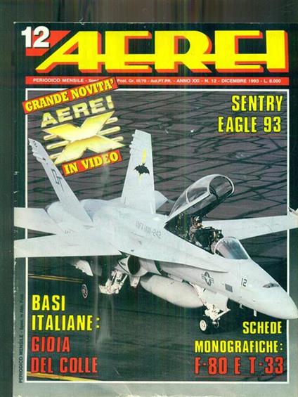 Aerei. Anno XXI. N. 12/ Dicembre 1993 - copertina