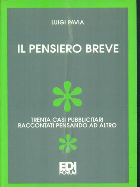 Il pensiero breve - Luigi Pavia - copertina