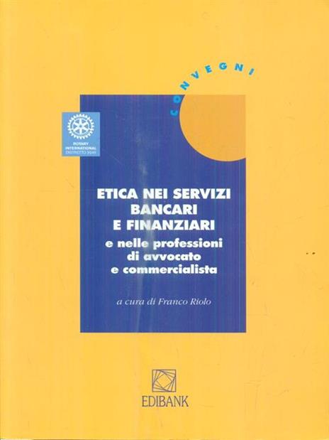 Etica nei servizi bancari e finanziari - Franco Riolo - copertina